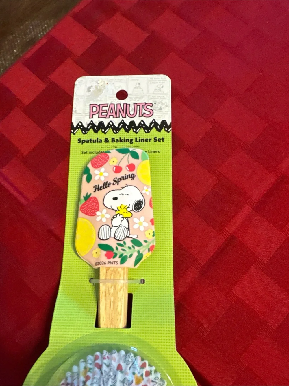 Peanuts Snoopy Spatula & Cupcake Liner Set - Pink Floral